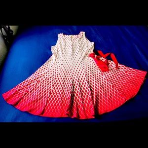 NWOT Haani Flair Dress with Pink Ribbon Tie